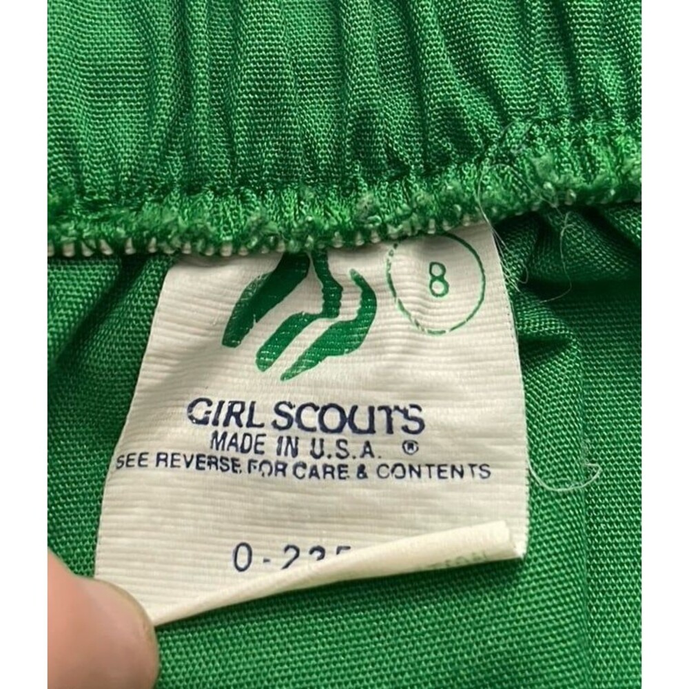 Vintage Vtg Girl Scout GS Green Junior Uniform Vest, Shirt, & Skirt - Picture 9 of 9